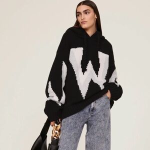 JW Anderson Gothic Logo Knit Hoodie M